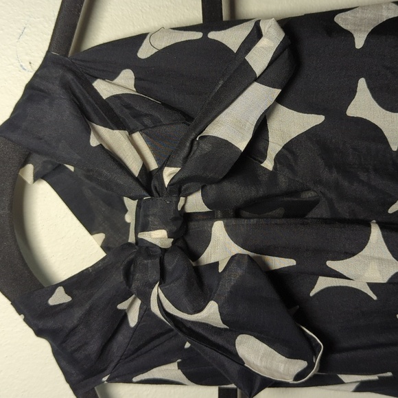 Zara Basic Cotton & Silk Blend Black and White Top Women's Size Large - Picture 5 of 5